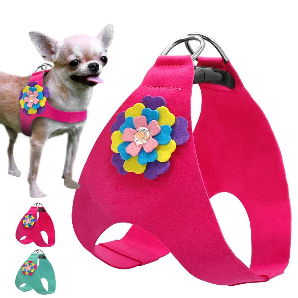 Candy Color Dog Flower Harness.