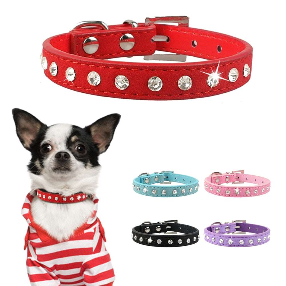 Bling Leather Rhinestone Collar.