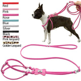 Leather Diamante Bling Dog Harness