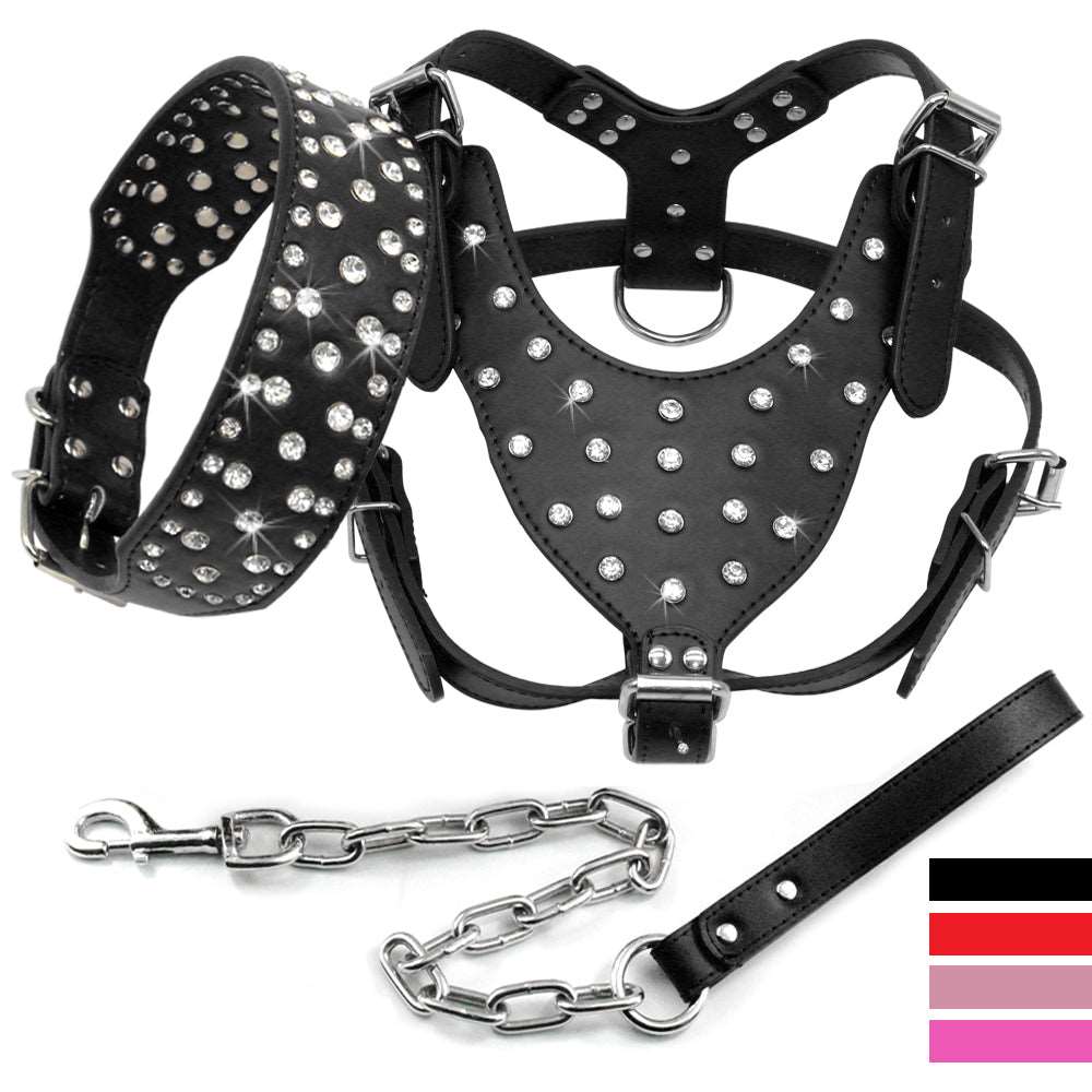 Rhinestone Studded Leather Harness.