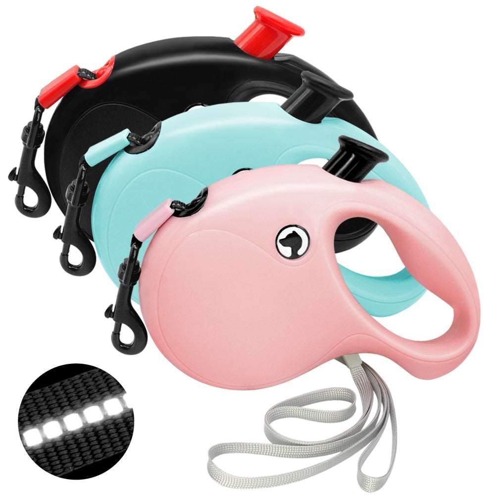 Reflective 5m Retractable Dog Leash.