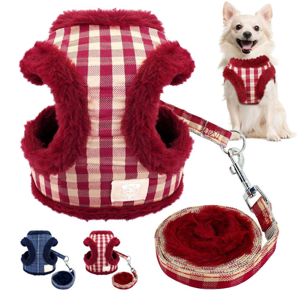 Plush Soft Harness Leash Set.