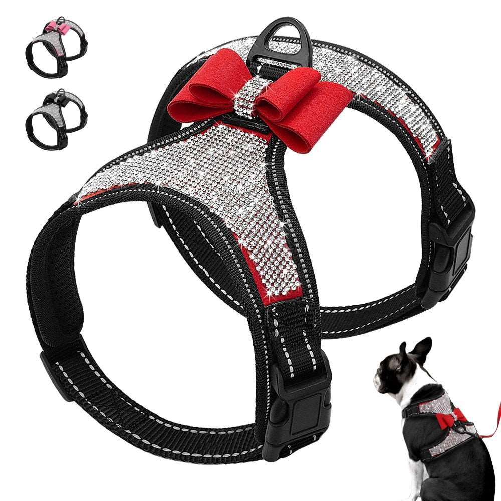 Full Rhinestone Dog Harness.
