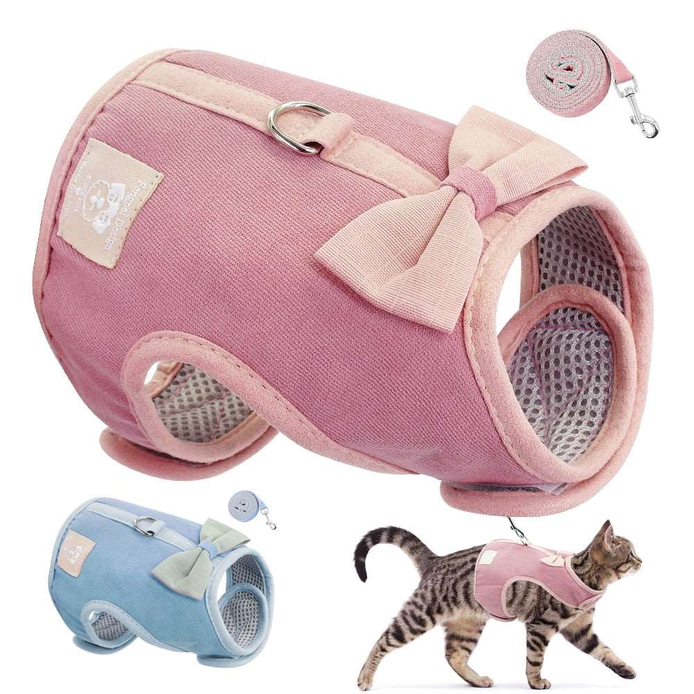 Bowknot Dog Mesh Harness Vest.