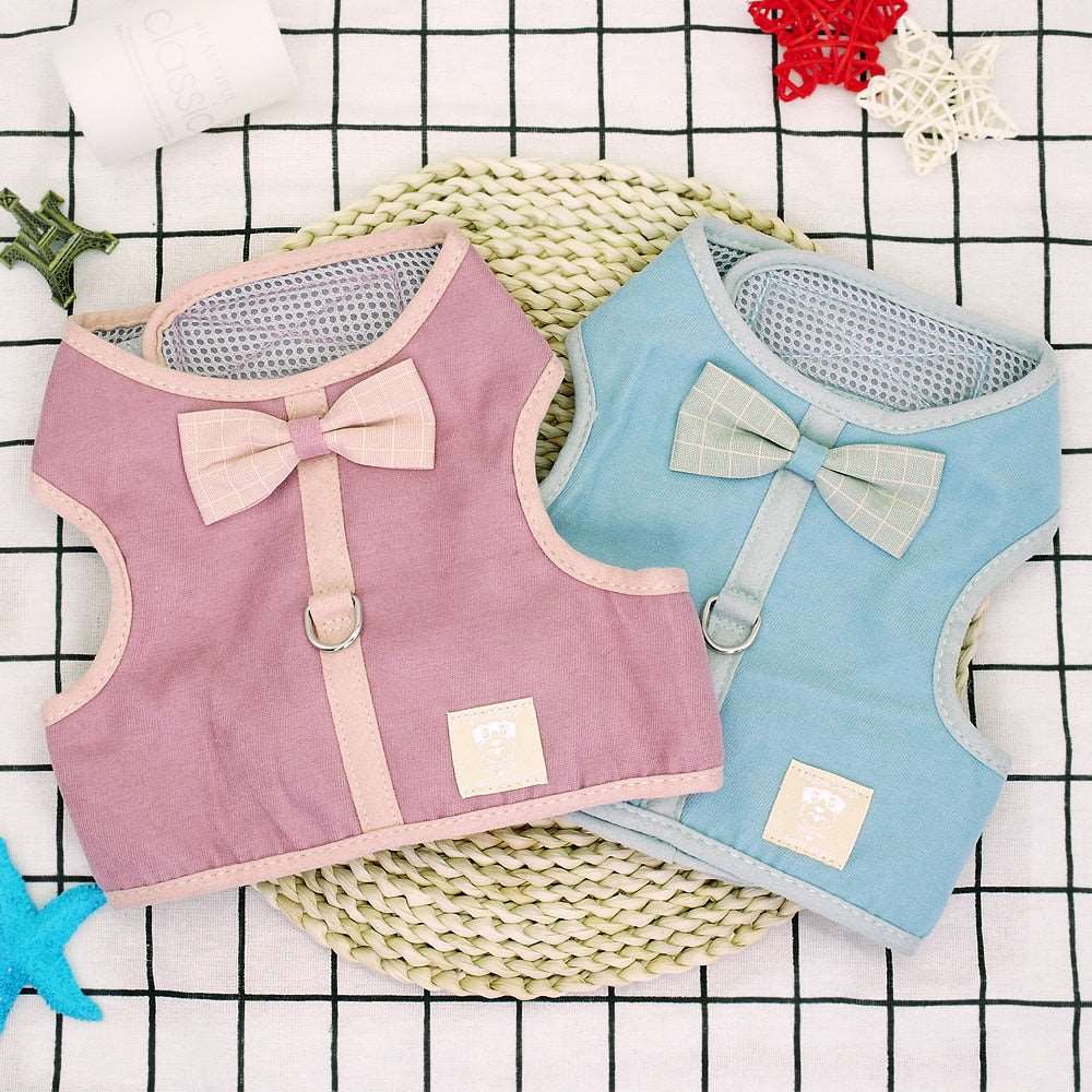 Bowknot Dog Mesh Harness Vest.