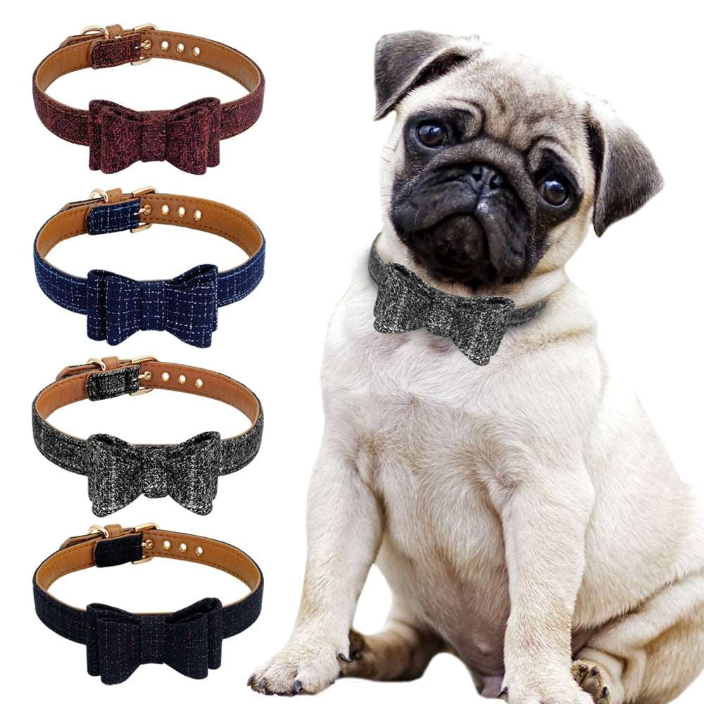 Adjustable Bowknot Dog Collar.