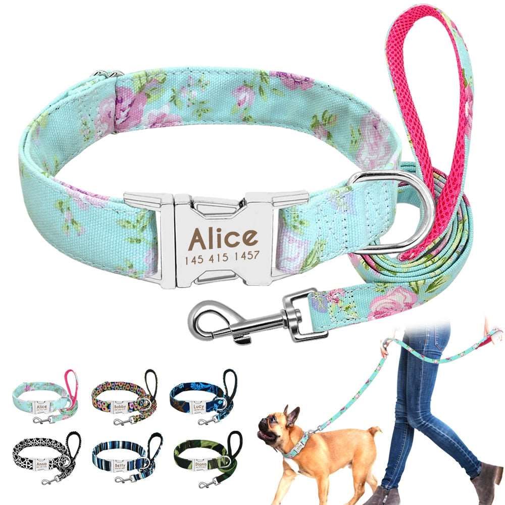 Printed Personalized Dog Leash Set.