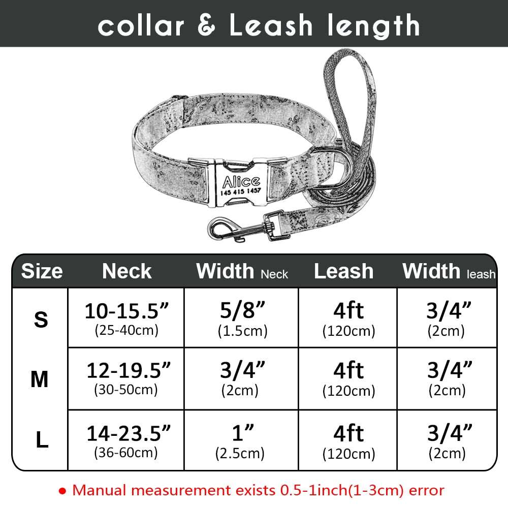 Printed Personalized Dog Leash Set.
