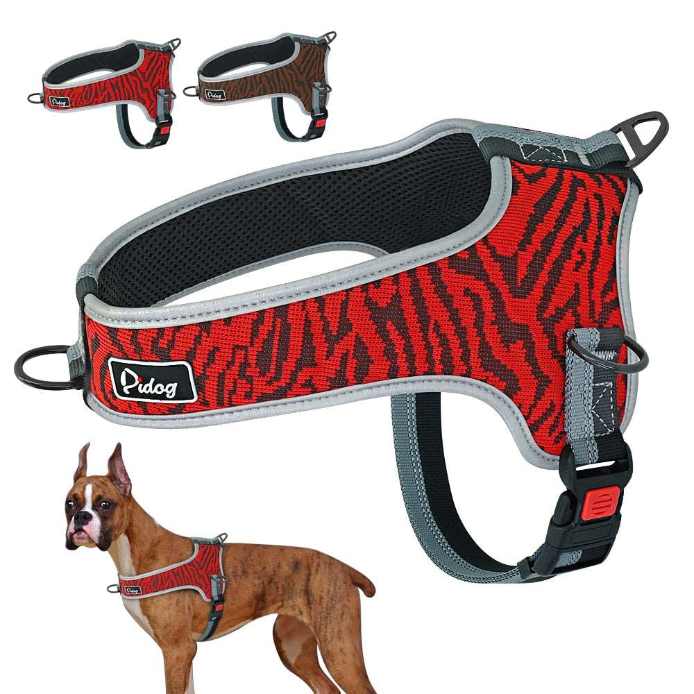 Reflective Striped Dog Adjustable Harness.