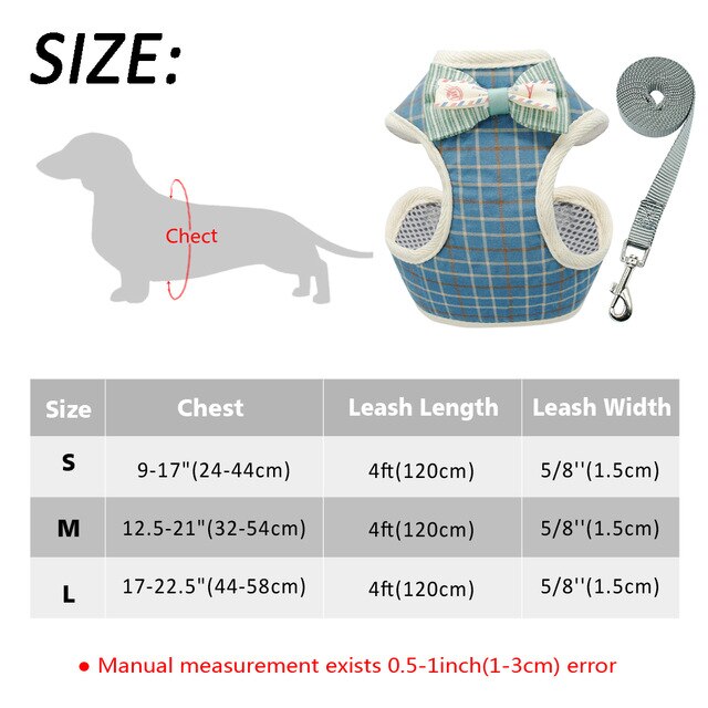 Plaid Style Dog Harness.