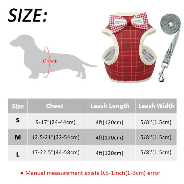 Plaid Style Dog Harness.