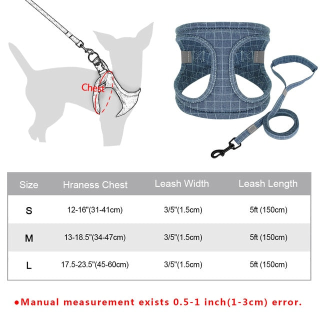 Plaid Style Dog Harness.