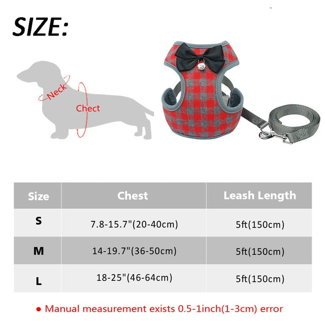 Plaid Style Dog Harness.