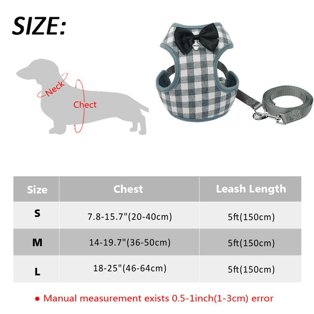 Plaid Style Dog Harness.