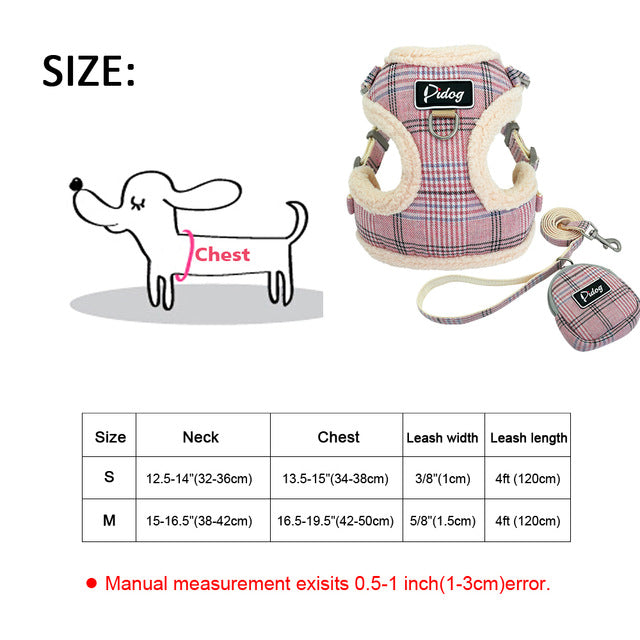 Plaid Style Dog Harness.
