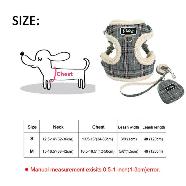 Plaid Style Dog Harness.