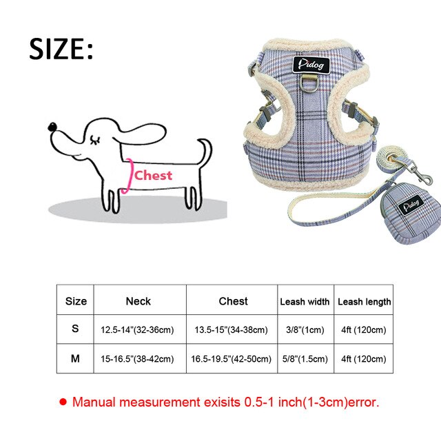 Plaid Style Dog Harness.