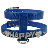 Personalized Snakeskin Leather dog harness