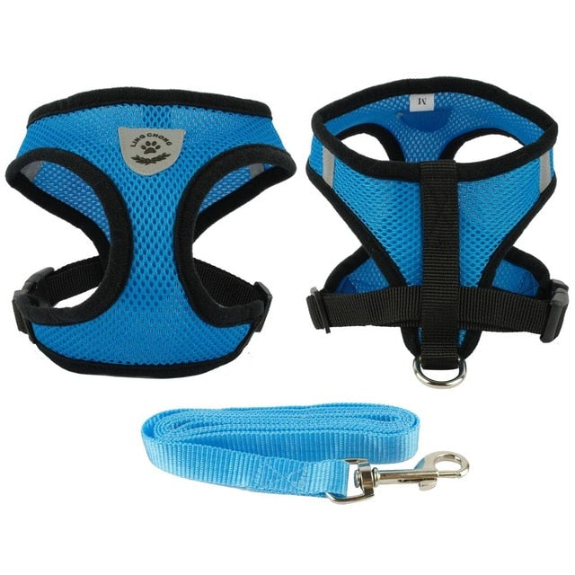 Black Trim Dog Mesh Harness.