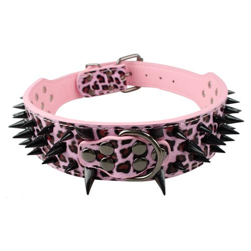 spiked dog collar pink