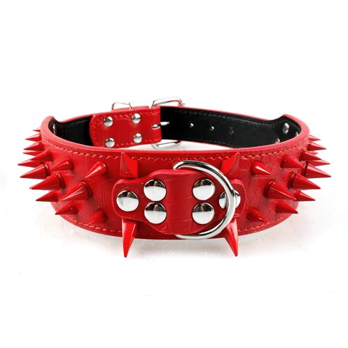  Sharp red Spiked collar