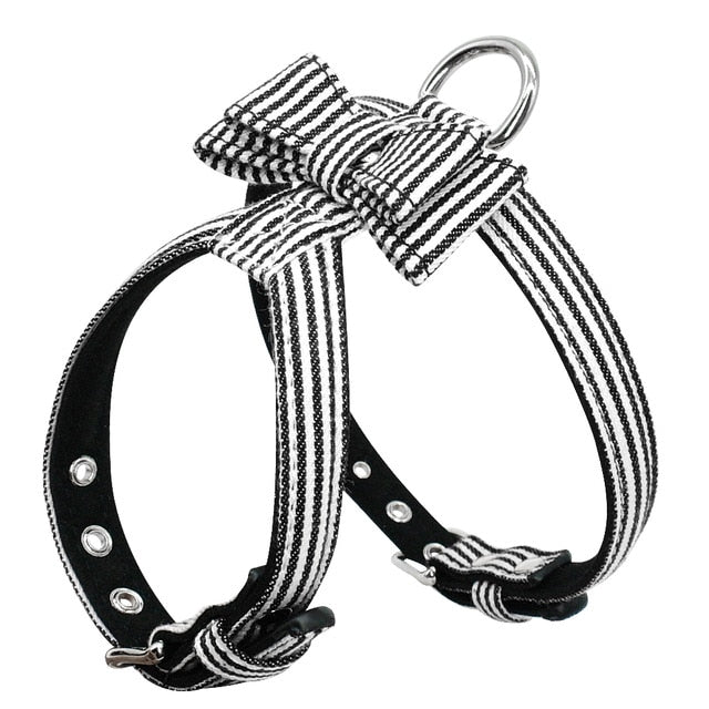 Bowknot Plaid Dog Harness.