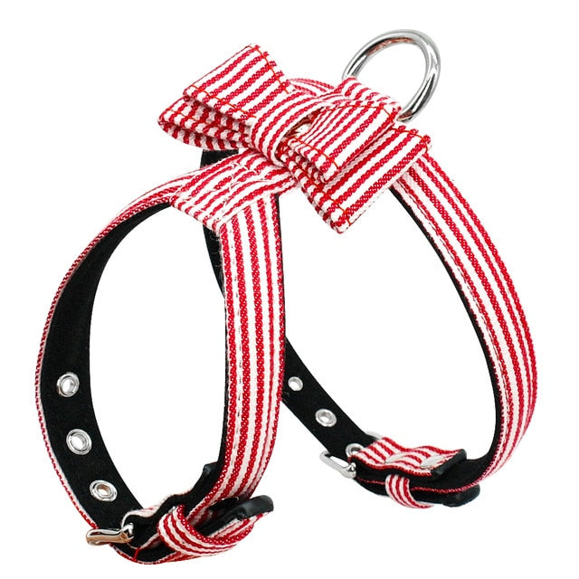 Bowknot Plaid Dog Harness.