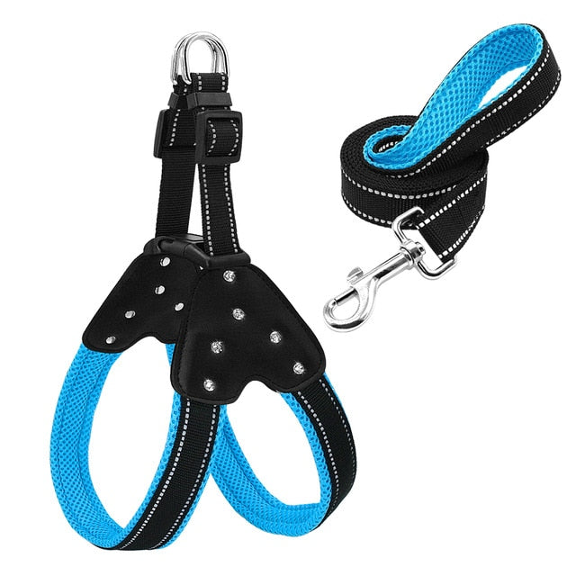 Reflective Rhinestone Dog Harness.