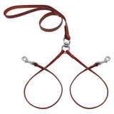 Leather Coupler Dual Dog Leash.