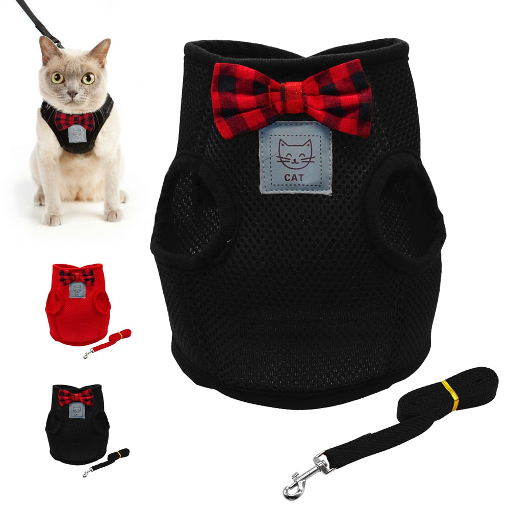 Plaid Bow Tie Harness Set.