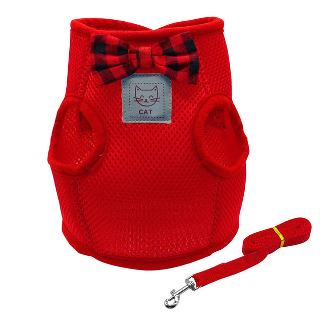 Plaid Bow Tie Harness Set.