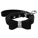 Bowknot Leather Dog Leash.