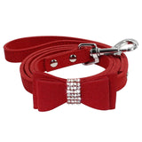 Bowknot Leather Dog Leash.