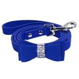 Bowknot Leather Dog Leash.