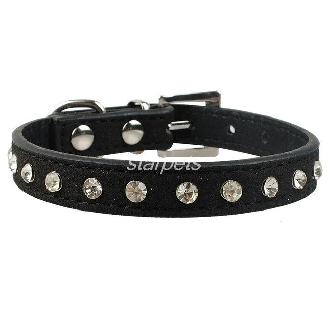 Bling Leather Rhinestone Collar.