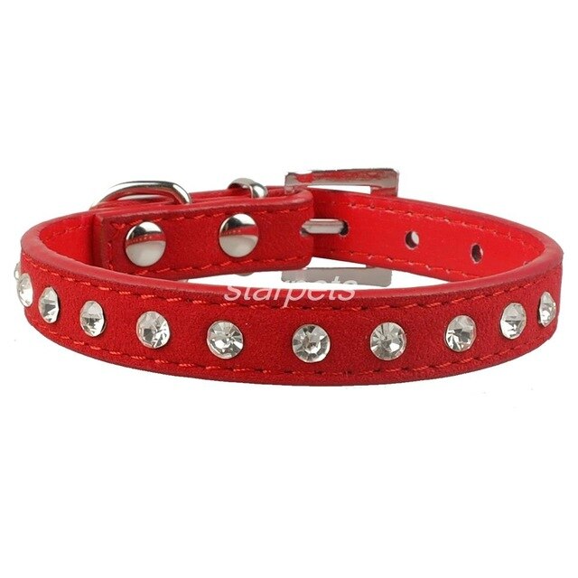 Bling Leather Rhinestone Collar.