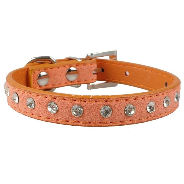 Bling Leather Rhinestone Collar.