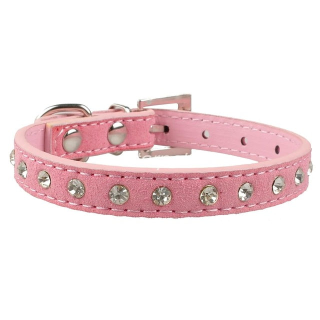 Bling Leather Rhinestone Collar.