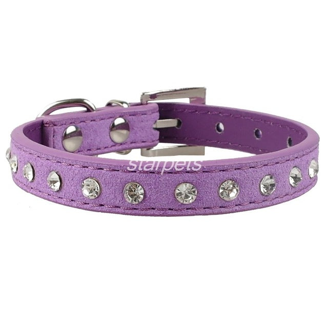 Bling Leather Rhinestone Collar.