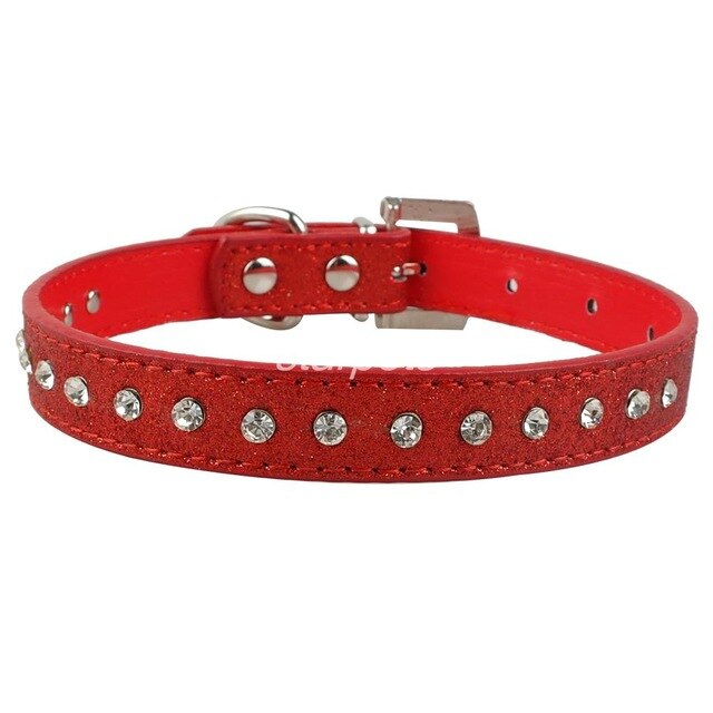 Bling Leather Rhinestone Collar.