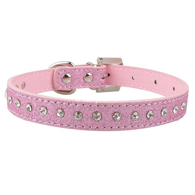 Bling Leather Rhinestone Collar.