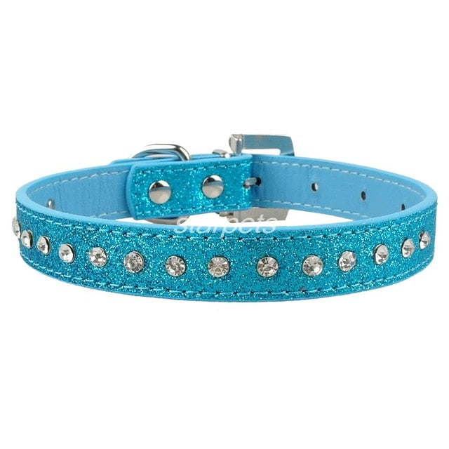 Bling Leather Rhinestone Collar.