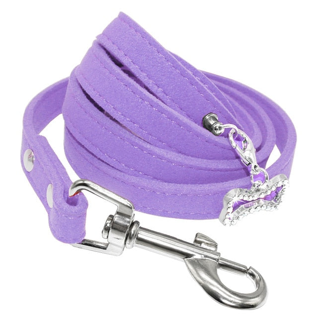 Soft Suede Leather dog lead