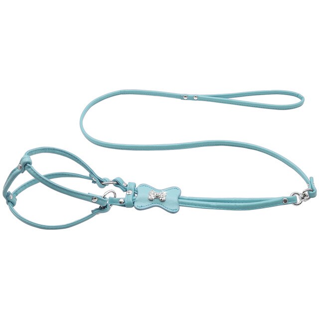 Leather Diamante Bling Dog Harness.