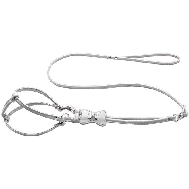 Leather Diamante Bling Dog Harness.