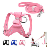 Suede Leather Dog Harness.
