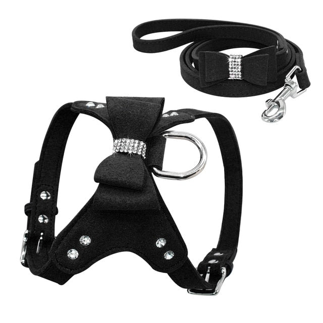 Suede Leather Dog Harness.