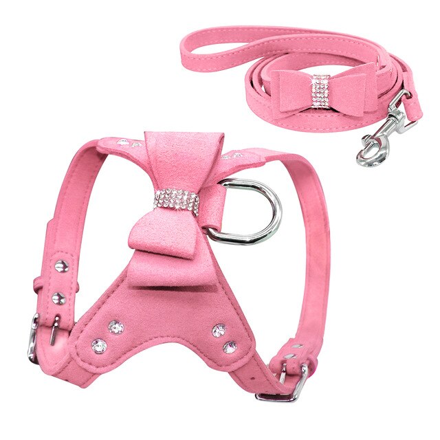 Suede Leather Dog Harness.