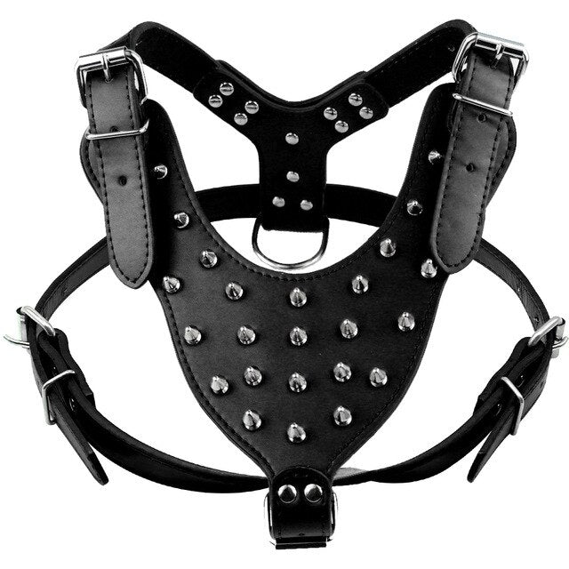 Black Spiked Studded Dog Harness