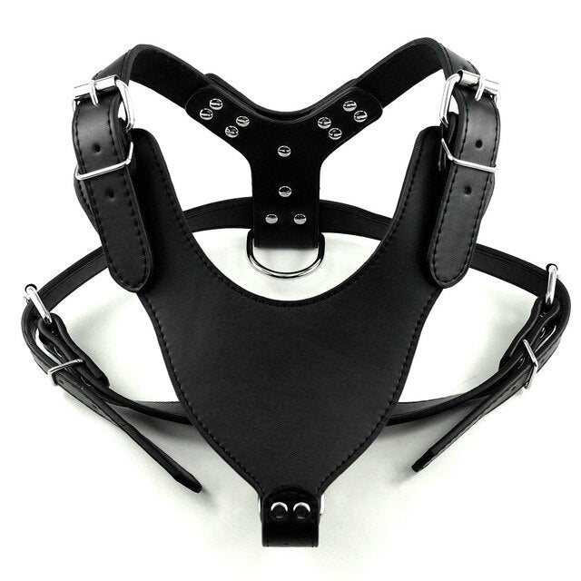 Leather Adjustable Dog Spike Harness.